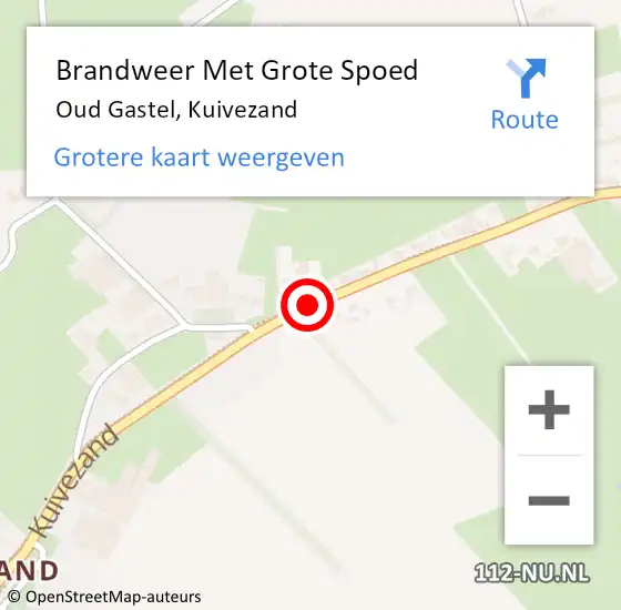 Locatie op kaart van de 112 melding: Brandweer Met Grote Spoed Naar Oud Gastel, Kuivezand op 18 september 2021 17:17