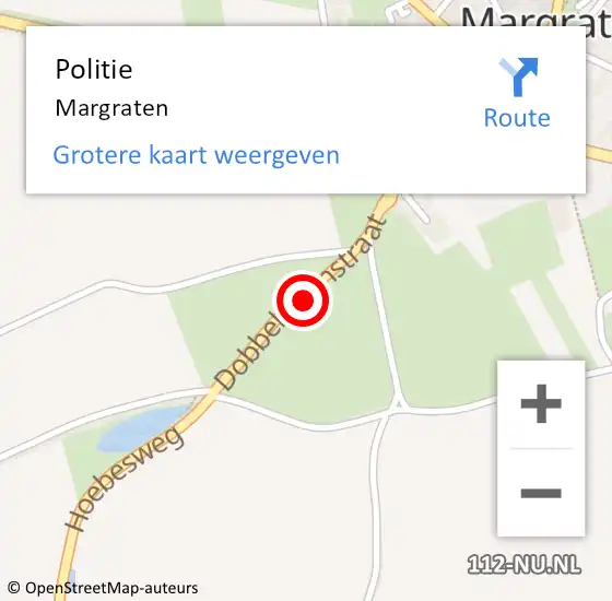 Locatie op kaart van de 112 melding: Politie Margraten op 18 september 2021 17:59
