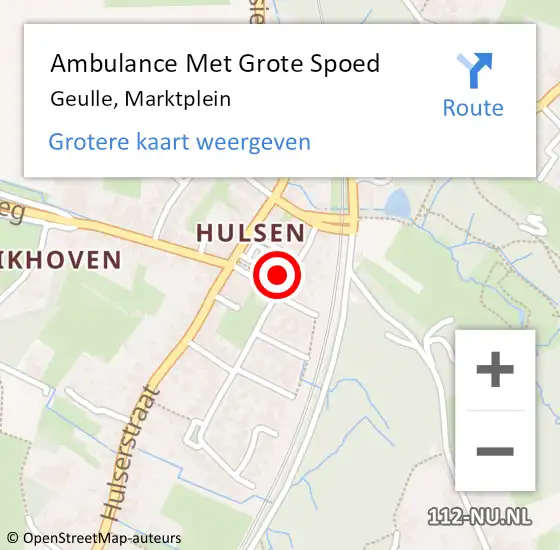 Locatie op kaart van de 112 melding: Ambulance Met Grote Spoed Naar Geulle, Marktplein op 23 juni 2014 12:41