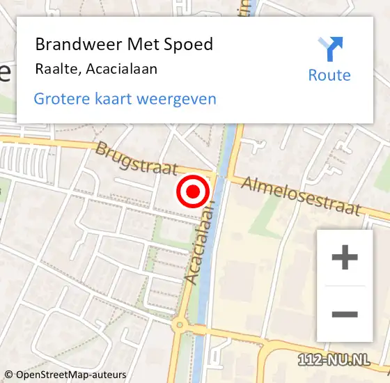 Locatie op kaart van de 112 melding: Brandweer Met Spoed Naar Raalte, Acacialaan op 18 september 2021 18:27