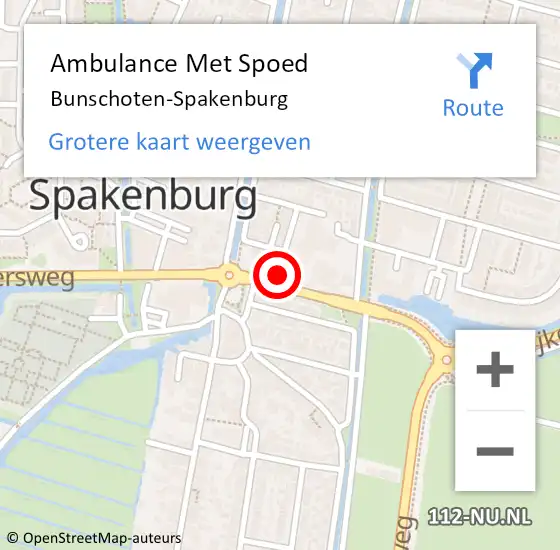 Locatie op kaart van de 112 melding: Ambulance Met Spoed Naar Bunschoten op 18 september 2021 18:56