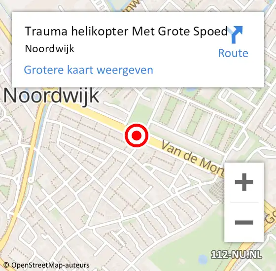 Locatie op kaart van de 112 melding: Trauma helikopter Met Grote Spoed Naar Noordwijk op 18 september 2021 19:29