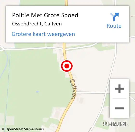 Locatie op kaart van de 112 melding: Politie Met Grote Spoed Naar Ossendrecht, Calfven op 18 september 2021 20:12
