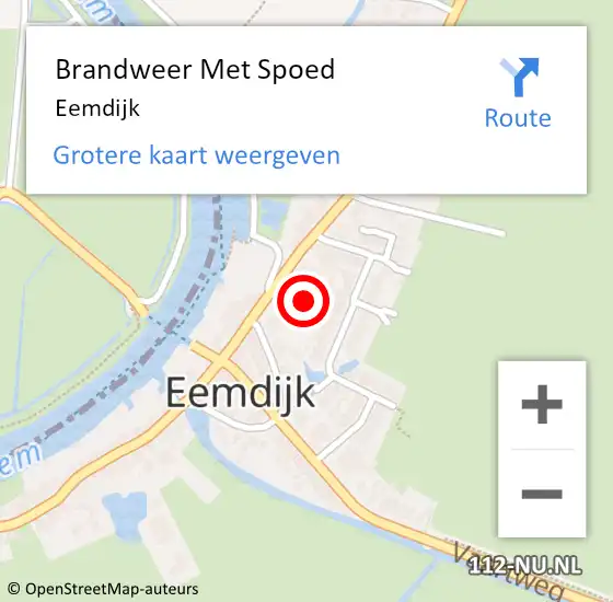 Locatie op kaart van de 112 melding: Brandweer Met Spoed Naar Eemdijk op 23 juni 2014 12:51