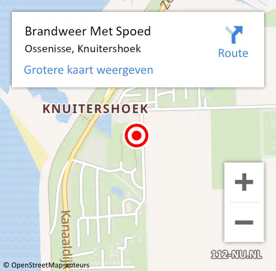 Locatie op kaart van de 112 melding: Brandweer Met Spoed Naar Ossenisse, Knuitershoek op 18 september 2021 20:26