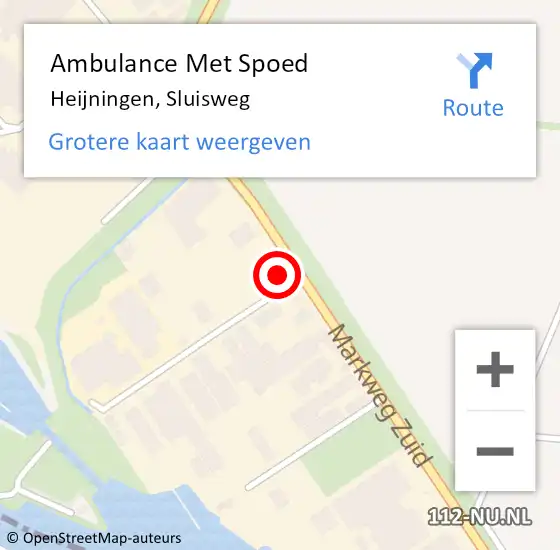 Locatie op kaart van de 112 melding: Ambulance Met Spoed Naar Heijningen, Sluisweg op 23 juni 2014 12:54