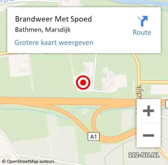 Locatie op kaart van de 112 melding: Brandweer Met Spoed Naar Bathmen, Marsdijk op 18 september 2021 22:35