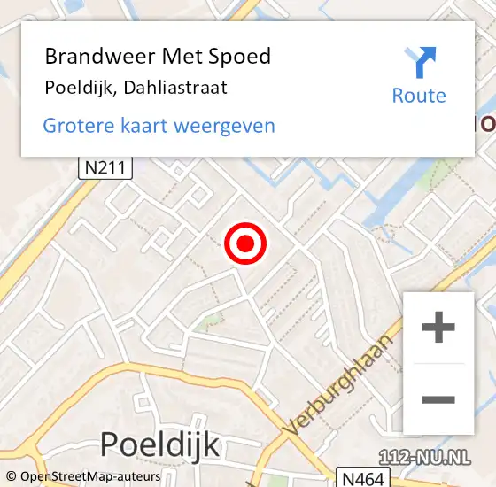 Locatie op kaart van de 112 melding: Brandweer Met Spoed Naar Poeldijk, Dahliastraat op 19 september 2021 00:04