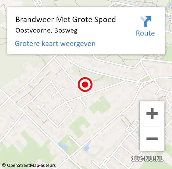 Locatie op kaart van de 112 melding: Brandweer Met Grote Spoed Naar Oostvoorne, Bosweg op 19 september 2021 00:10