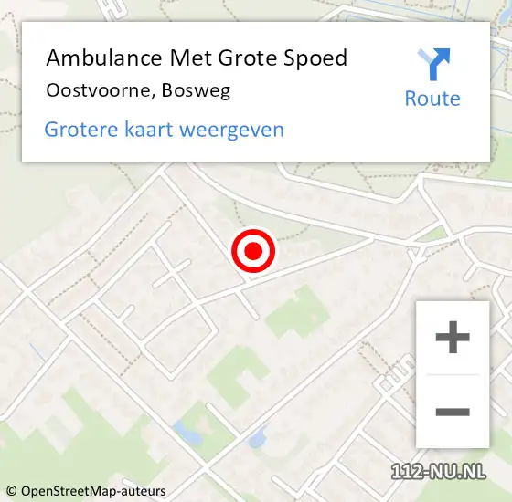 Locatie op kaart van de 112 melding: Ambulance Met Grote Spoed Naar Oostvoorne, Bosweg op 19 september 2021 00:10