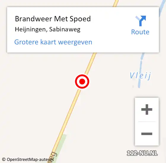 Locatie op kaart van de 112 melding: Brandweer Met Spoed Naar Heijningen, Sabinaweg op 19 september 2021 00:35