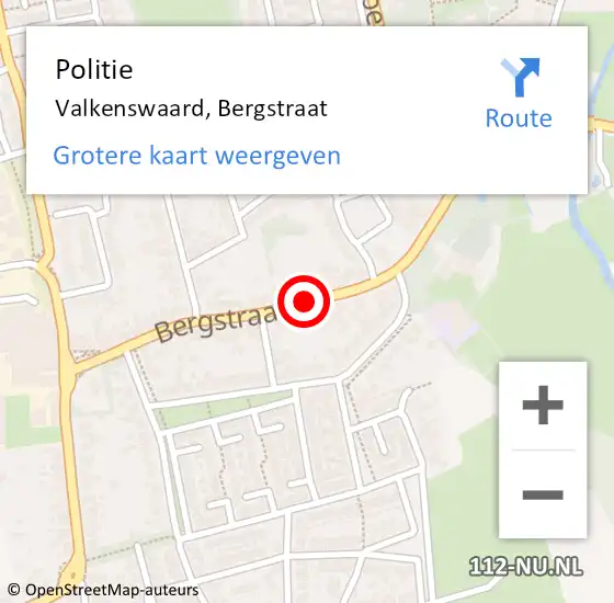 Locatie op kaart van de 112 melding: Politie Valkenswaard, Bergstraat op 19 september 2021 00:48