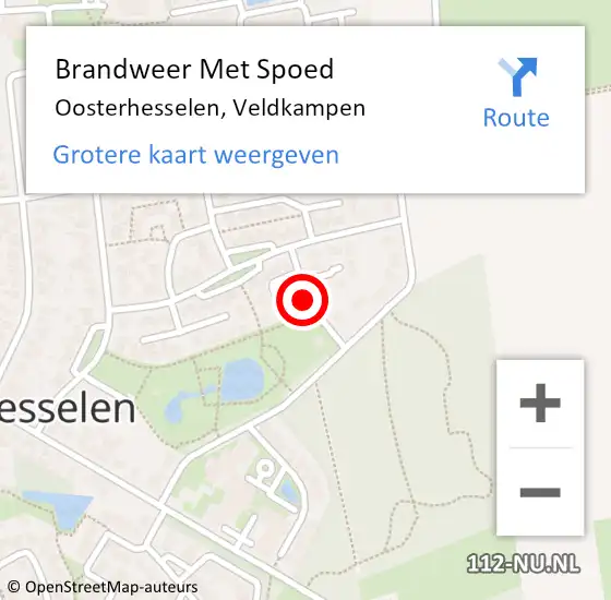 Locatie op kaart van de 112 melding: Brandweer Met Spoed Naar Oosterhesselen, Veldkampen op 19 september 2021 01:50