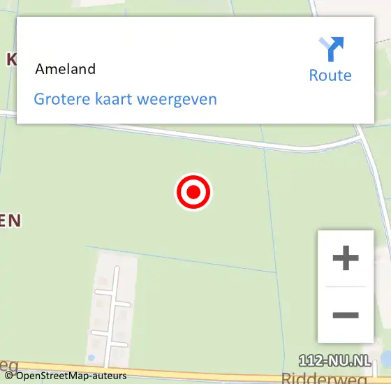 Locatie op kaart van de 112 melding:  Ameland op 19 september 2021 02:08