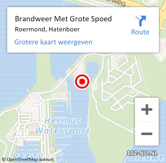 Locatie op kaart van de 112 melding: Brandweer Met Grote Spoed Naar Roermond, Hatenboer op 19 september 2021 02:24