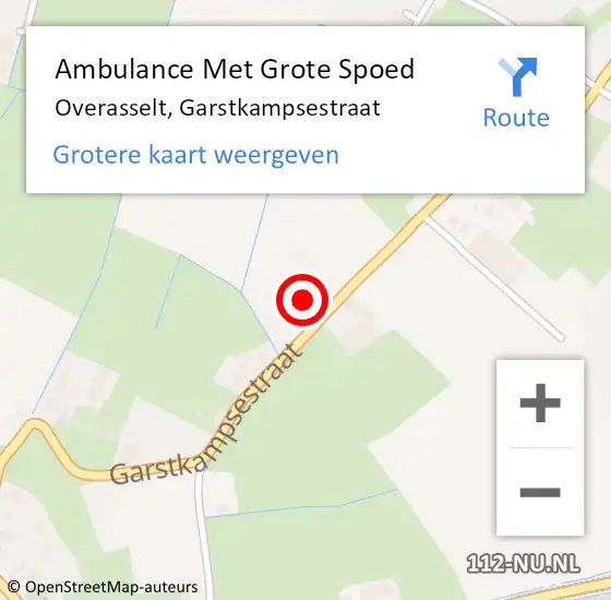 Locatie op kaart van de 112 melding: Ambulance Met Grote Spoed Naar Overasselt, Garstkampsestraat op 19 september 2021 02:35