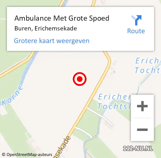 Locatie op kaart van de 112 melding: Ambulance Met Grote Spoed Naar Buren, Erichemsekade op 19 september 2021 02:55