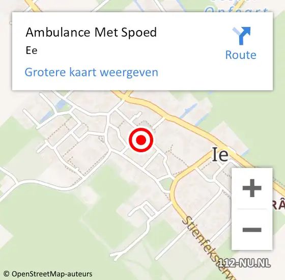 Locatie op kaart van de 112 melding: Ambulance Met Spoed Naar Ee op 19 september 2021 05:11