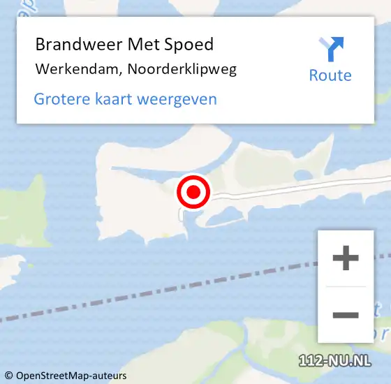 Locatie op kaart van de 112 melding: Brandweer Met Spoed Naar Werkendam, Noorderklipweg op 19 september 2021 07:53