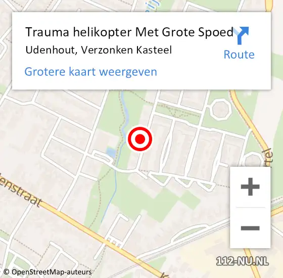 Locatie op kaart van de 112 melding: Trauma helikopter Met Grote Spoed Naar Udenhout, Verzonken Kasteel op 19 september 2021 08:03