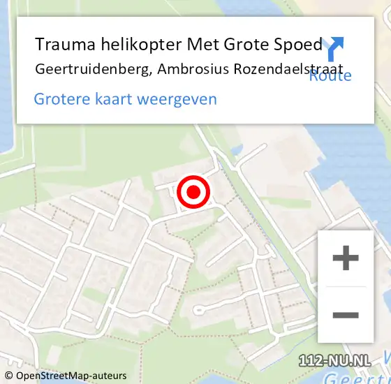 Locatie op kaart van de 112 melding: Trauma helikopter Met Grote Spoed Naar Geertruidenberg, Ambrosius Rozendaelstraat op 19 september 2021 08:34