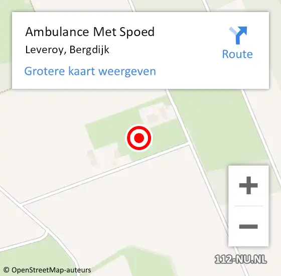 Locatie op kaart van de 112 melding: Ambulance Met Spoed Naar Leveroy, Bergdijk op 19 september 2021 08:58