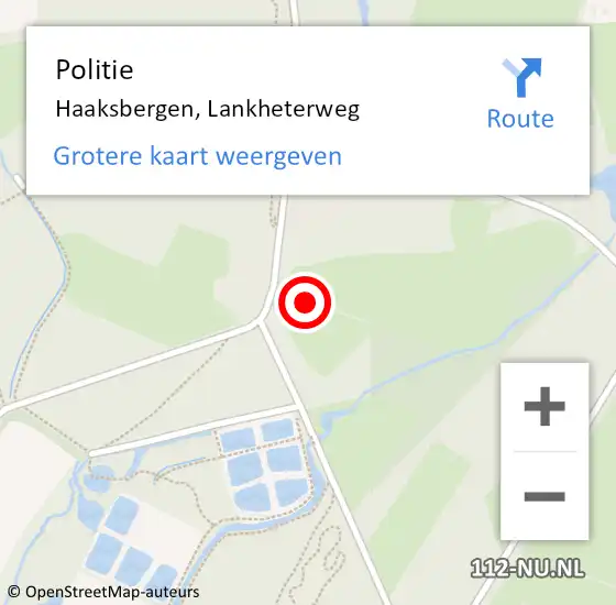 Locatie op kaart van de 112 melding: Politie Haaksbergen, Lankheterweg op 19 september 2021 10:23