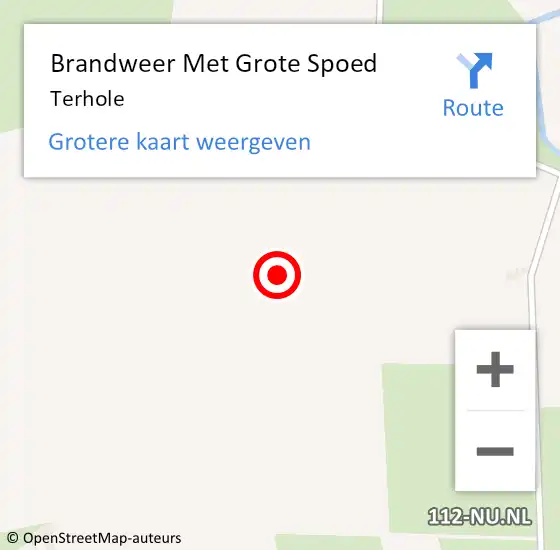 Locatie op kaart van de 112 melding: Brandweer Met Grote Spoed Naar Terhole op 23 juni 2014 13:30