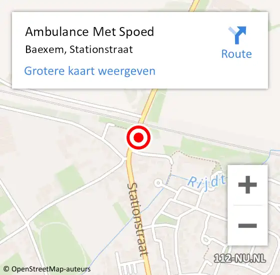 Locatie op kaart van de 112 melding: Ambulance Met Spoed Naar Baexem, Stationstraat op 19 september 2021 10:46