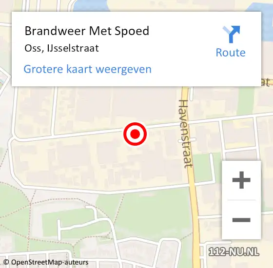 Locatie op kaart van de 112 melding: Brandweer Met Spoed Naar Oss, IJsselstraat op 19 september 2021 10:48