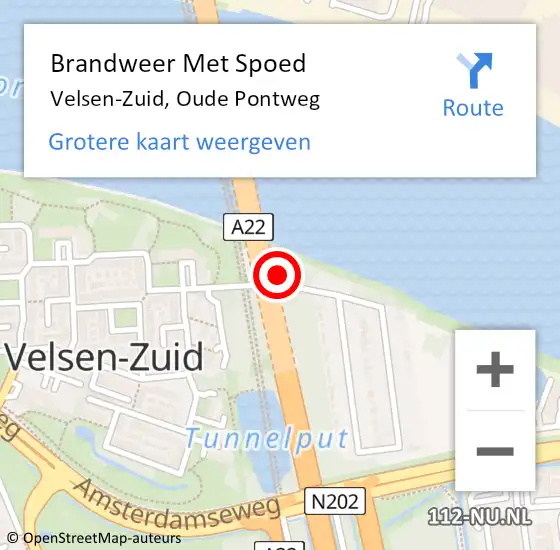 Locatie op kaart van de 112 melding: Brandweer Met Spoed Naar Velsen-Zuid, Oude Pontweg op 19 september 2021 11:04