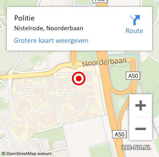 Locatie op kaart van de 112 melding: Politie Nistelrode, Noorderbaan op 19 september 2021 11:42