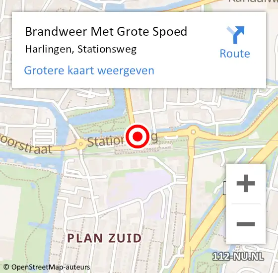 Locatie op kaart van de 112 melding: Brandweer Met Grote Spoed Naar Harlingen, Stationsweg op 19 september 2021 12:12