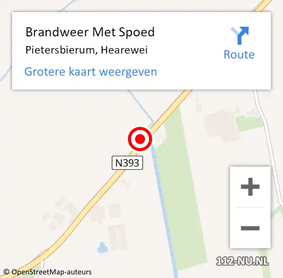 Locatie op kaart van de 112 melding: Brandweer Met Spoed Naar Pietersbierum, Hearewei op 23 juni 2014 13:42