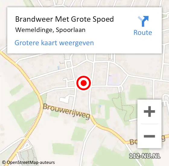 Locatie op kaart van de 112 melding: Brandweer Met Grote Spoed Naar Wemeldinge, Spoorlaan op 19 september 2021 12:48