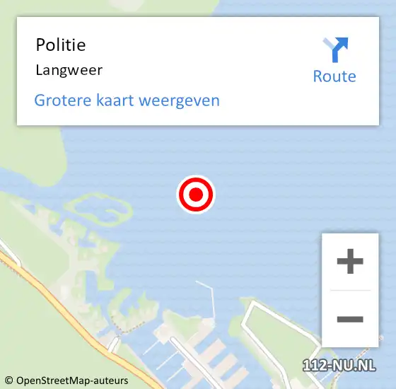 Locatie op kaart van de 112 melding: Politie Langweer op 19 september 2021 12:52