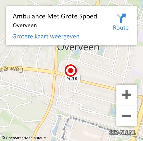 Locatie op kaart van de 112 melding: Ambulance Met Grote Spoed Naar Overveen op 19 september 2021 13:11