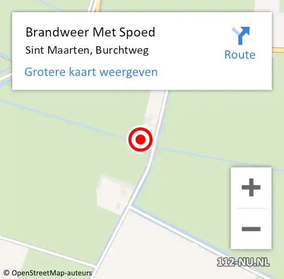 Locatie op kaart van de 112 melding: Brandweer Met Spoed Naar Sint Maarten, Burchtweg op 19 september 2021 13:39