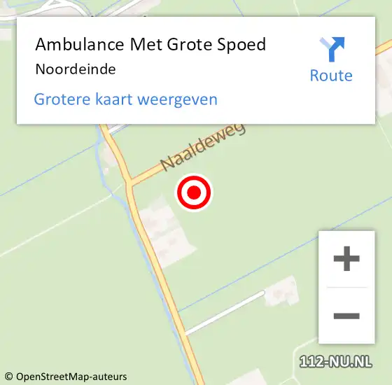 Locatie op kaart van de 112 melding: Ambulance Met Grote Spoed Naar Noordeinde op 19 september 2021 13:47