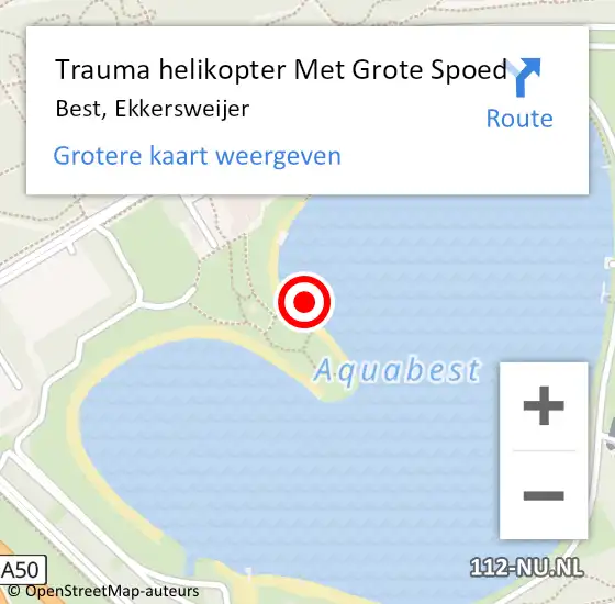 Locatie op kaart van de 112 melding: Trauma helikopter Met Grote Spoed Naar Best, Ekkersweijer op 19 september 2021 13:50