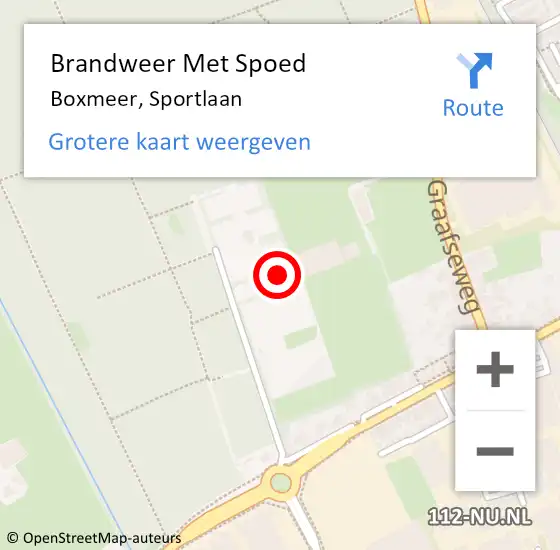 Locatie op kaart van de 112 melding: Brandweer Met Spoed Naar Boxmeer, Sportlaan op 19 september 2021 15:16