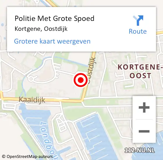 Locatie op kaart van de 112 melding: Politie Met Grote Spoed Naar Kortgene, Oostdijk op 19 september 2021 15:32