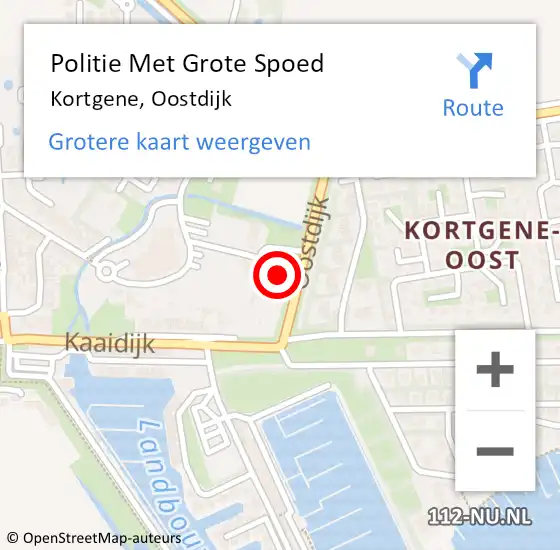 Locatie op kaart van de 112 melding: Politie Met Grote Spoed Naar Kortgene, Oostdijk op 19 september 2021 15:33