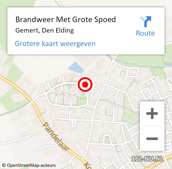 Locatie op kaart van de 112 melding: Brandweer Met Grote Spoed Naar Gemert, Den Elding op 19 september 2021 15:49