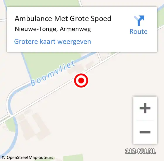 Locatie op kaart van de 112 melding: Ambulance Met Grote Spoed Naar Nieuwe-Tonge, Armenweg op 19 september 2021 16:26