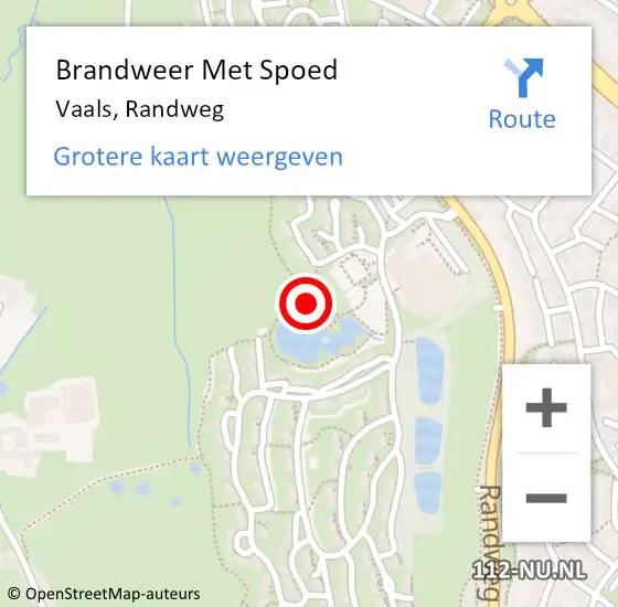 Locatie op kaart van de 112 melding: Brandweer Met Spoed Naar Vaals, Randweg op 19 september 2021 16:47