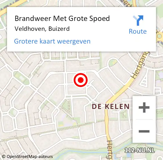 Locatie op kaart van de 112 melding: Brandweer Met Grote Spoed Naar Veldhoven, Buizerd op 19 september 2021 17:49
