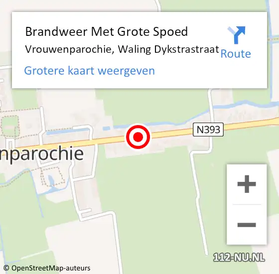 Locatie op kaart van de 112 melding: Brandweer Met Grote Spoed Naar Vrouwenparochie, Waling Dykstrastraat op 23 juni 2014 14:08