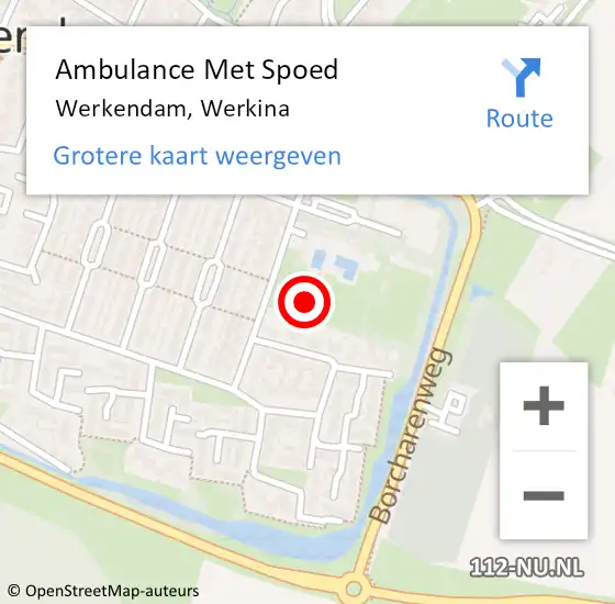 Locatie op kaart van de 112 melding: Ambulance Met Spoed Naar Werkendam, Werkina op 19 september 2021 18:01