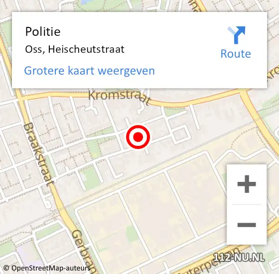 Locatie op kaart van de 112 melding: Politie Oss, Heischeutstraat op 19 september 2021 18:52